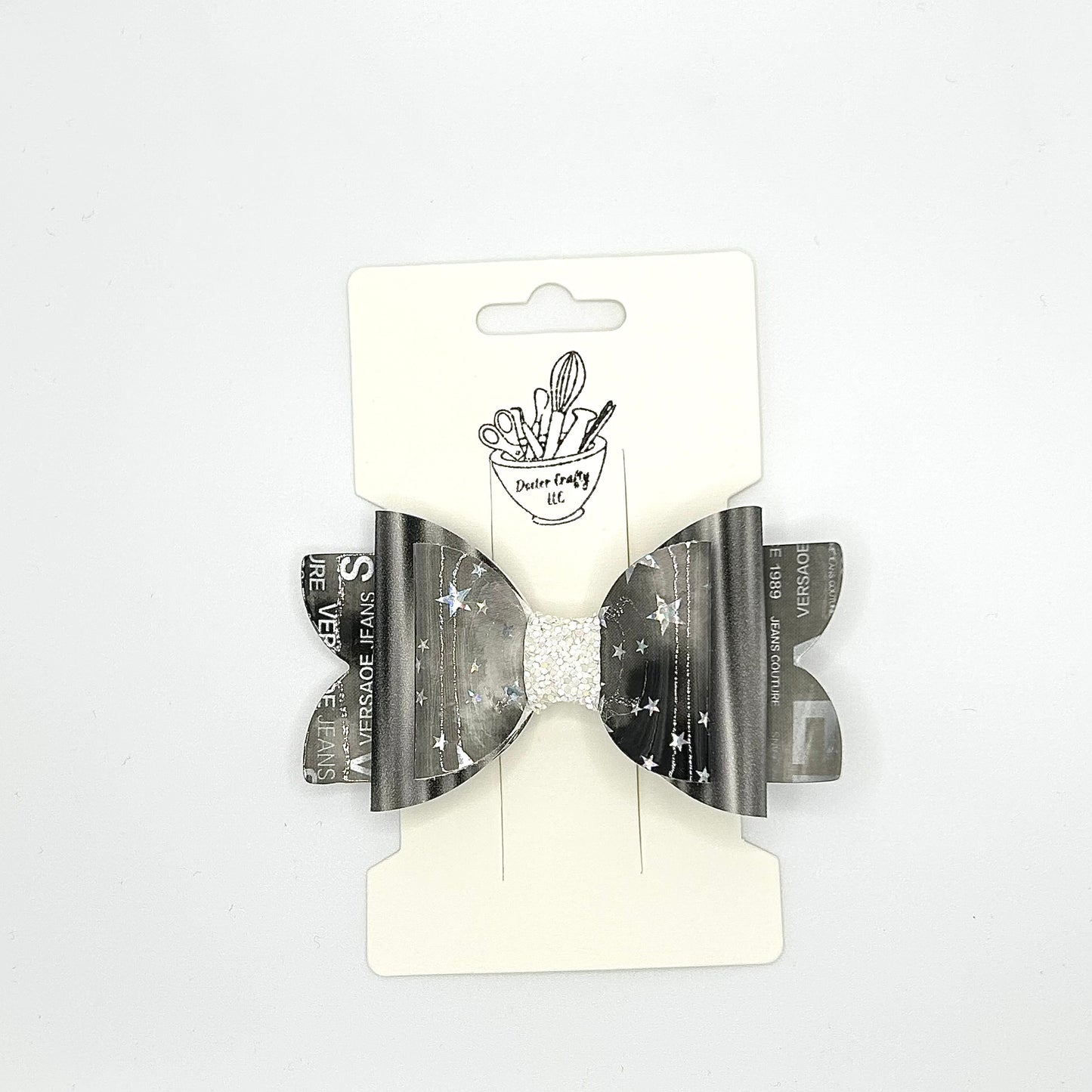 Faux leather hair bows