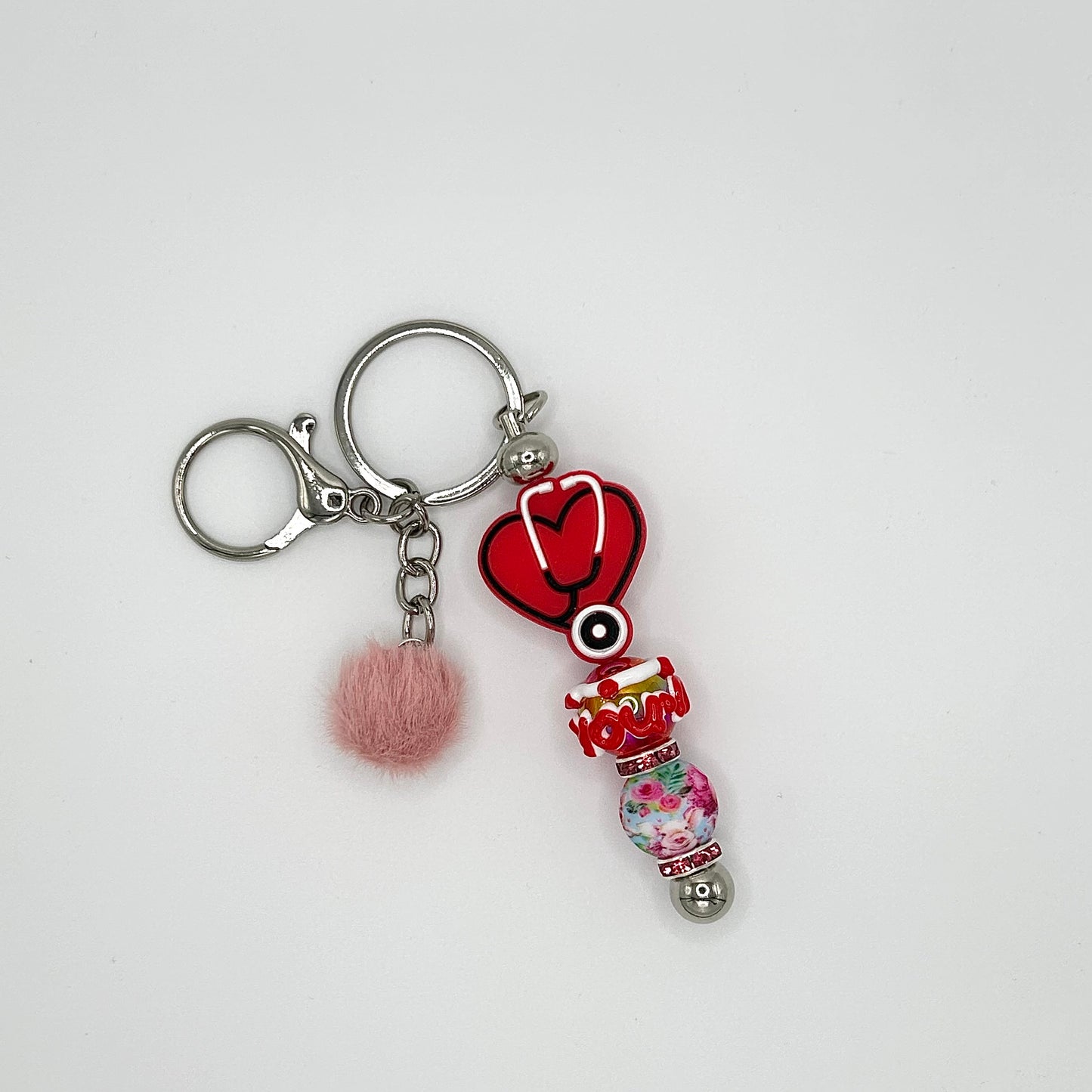 Medical-themed beaded keychain bars