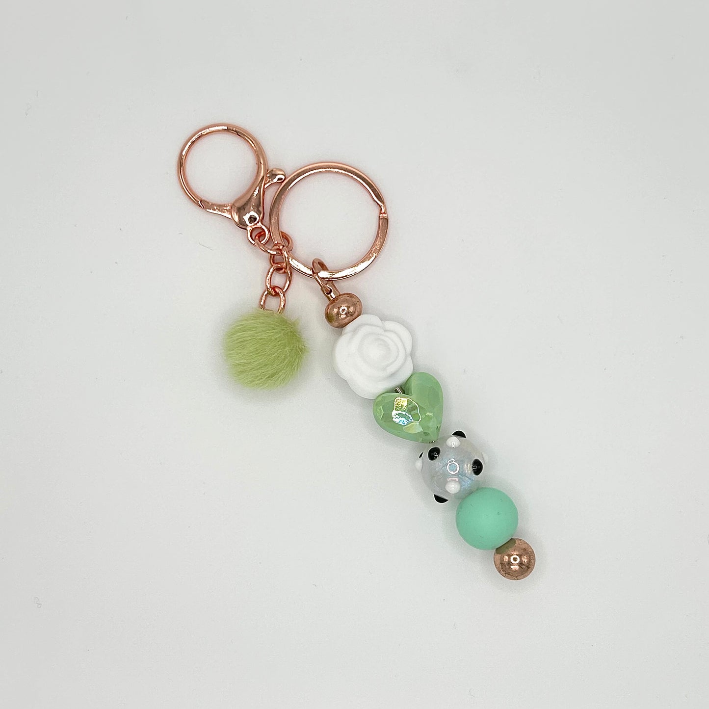 Flower-themed beaded keychain bars