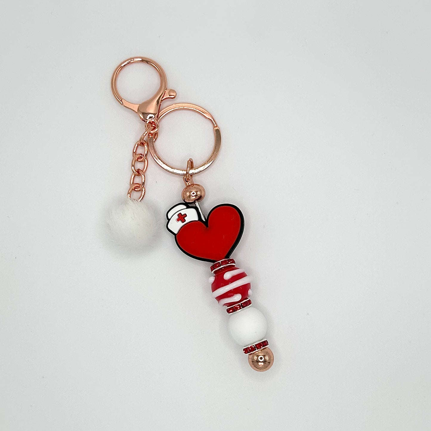 Medical-themed beaded keychain bars