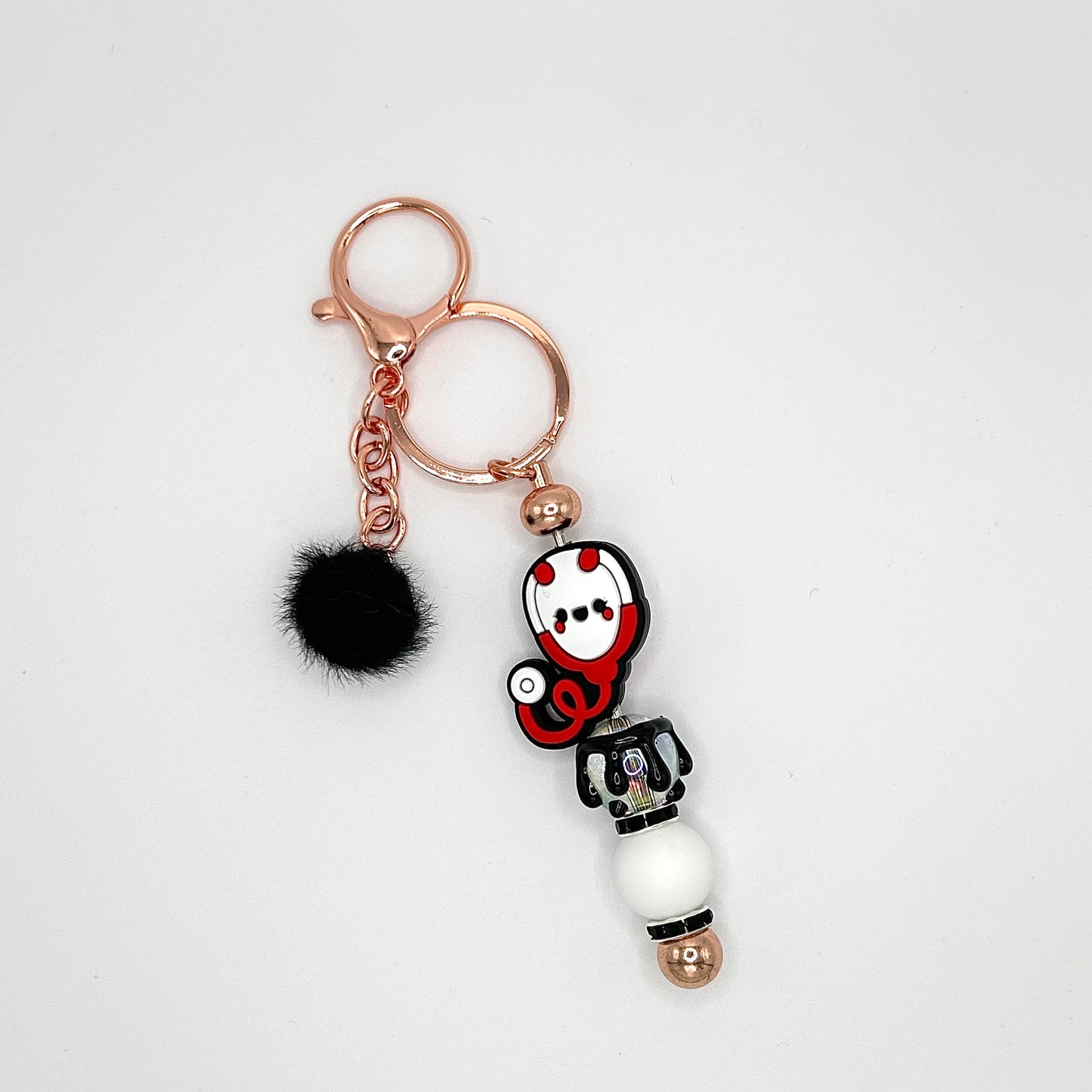 Medical-themed beaded keychain bars