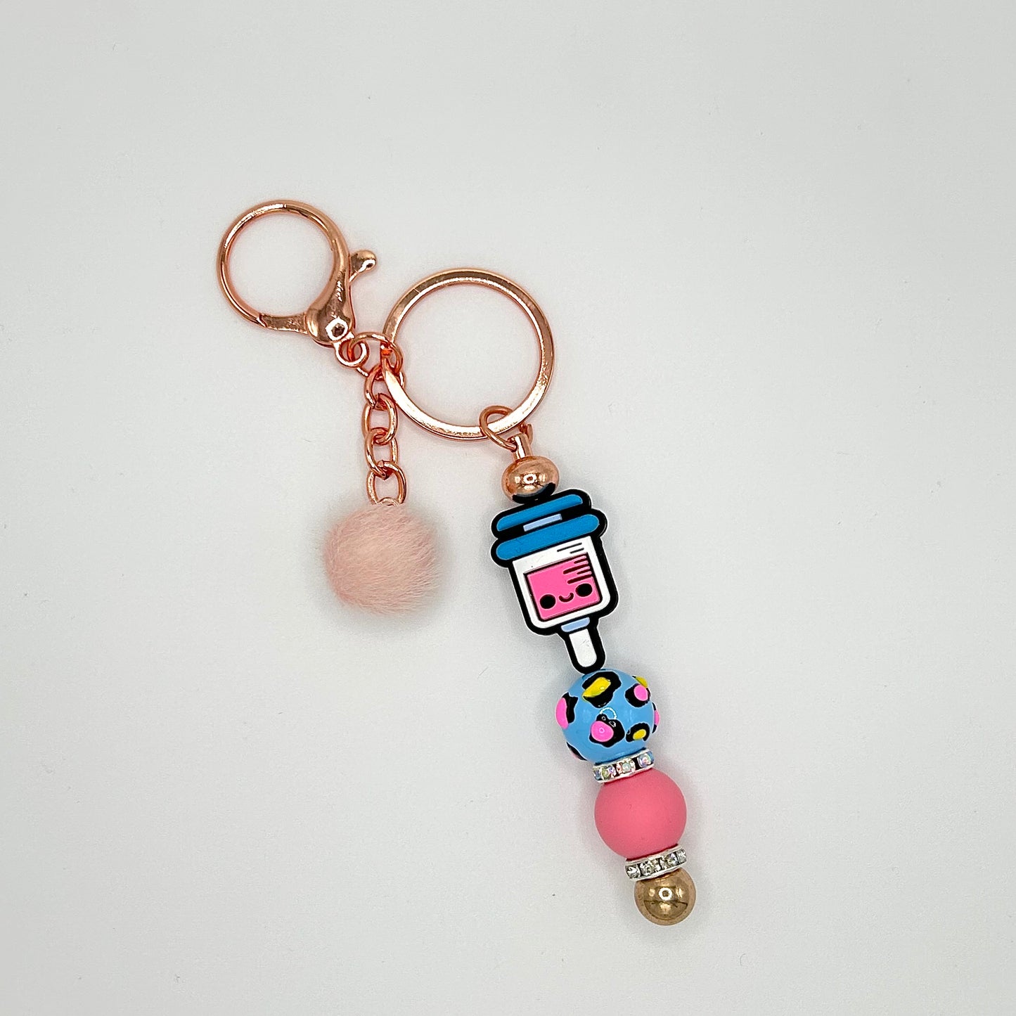 Medical-themed beaded keychain bars