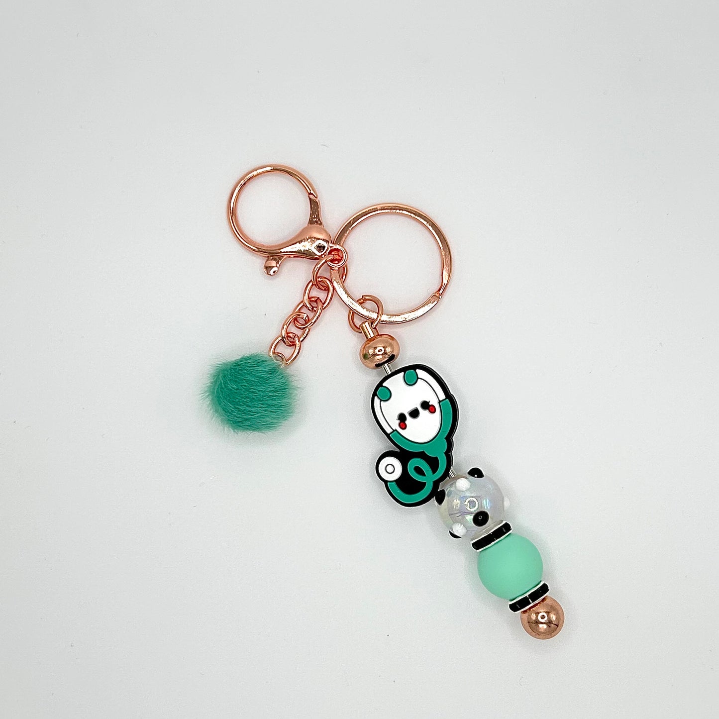 Medical-themed beaded keychain bars