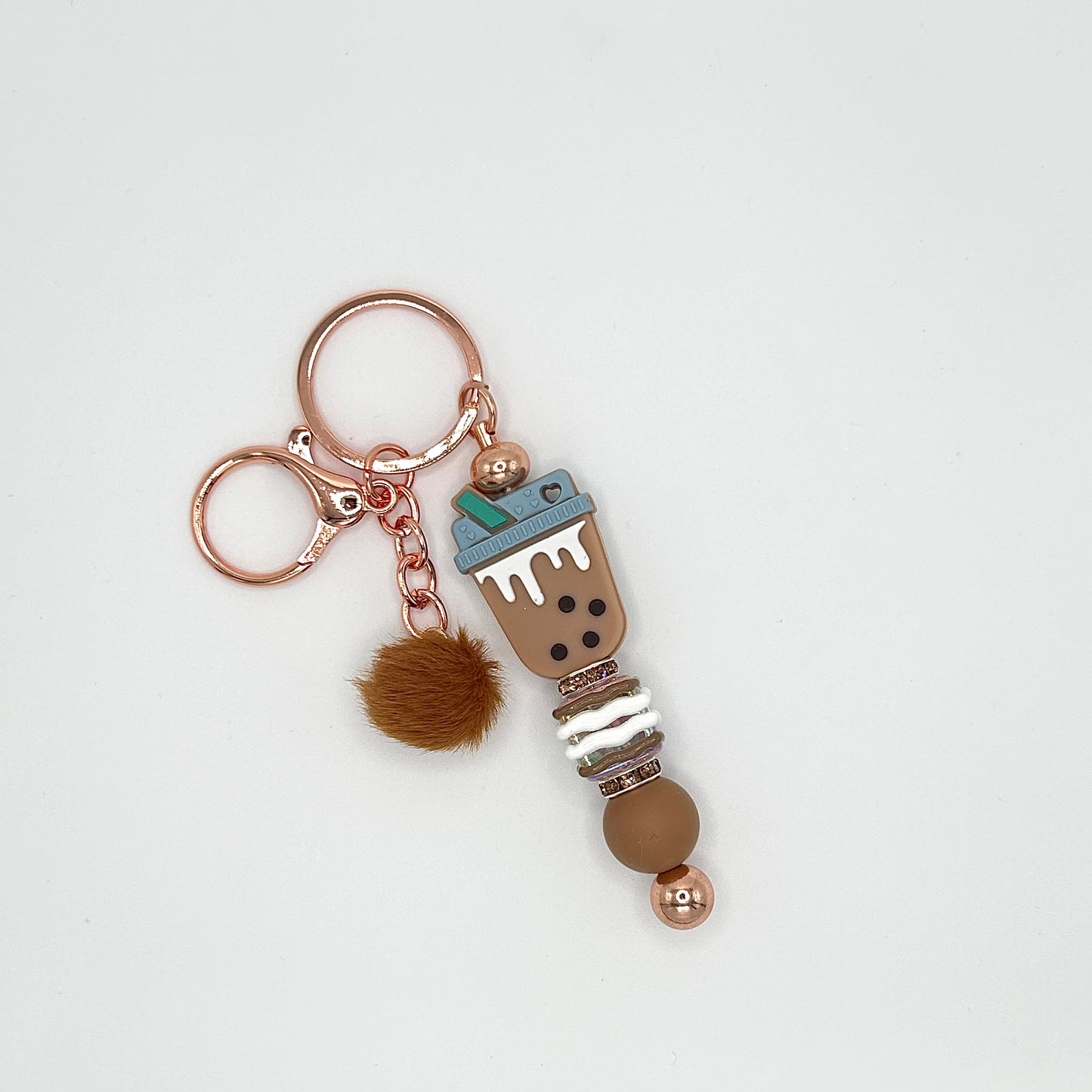 Boba tea-themed beaded keychain bar